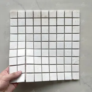 Azulejo de mosaico de mármol blanco de precio barato de alta calidad de China 30x30
