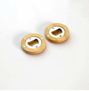 Magnetische Ronde Flesopener Bamboe + Roestvrijstalen Gravable Bamboe Hout + Roestvrijstalen Houten Bieropener Magneet 40G - Product Image 4