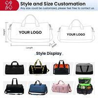 Bolsa de fitness personalizada de gran capacidad de nailon para viajes al aire libre, bolsa de gimnasio deportiva con divisores ajustables y compartimento para zapatos