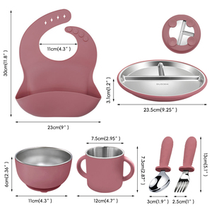 Portable BPA Free Baby Feeding Set 6 in 1 Stainless Steel Plates Bowls and Food <b>Storage</b> Containers - Product Image 1