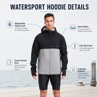 Veste de combinaison en néoprène à capuche, épaisseur 2 mm, écologique, protection UV pour le kitesurf, le SUP et les sports nautiques