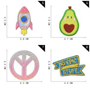 Patch thermocollant brillant en fil doré, motifs Rouge à lèvres, Lumière, Avocat, Paix, Fusée, pour la décoration, sans minimum de stock - Product Image 3