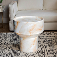 Table d'appoint en marbre de haute qualité, design moderne 2025, style noir, décorative, durable, écologique, facile à assembler, meubles pour la maison