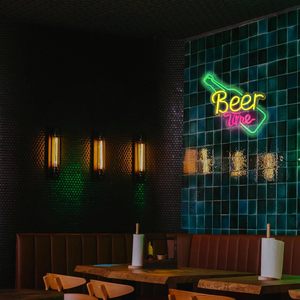 Beer time neon LED indoor wall decoration shop window hanging ambient light indicator light luminous <b>sign</b> custom made available - Product Image 4