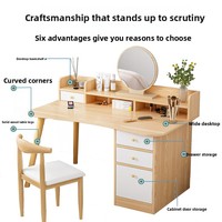 Table de maquillage sur mesure en MDF de style nordique avec miroir, unité de coiffeuse de chambre à coucher, vente en gros d'usine, meuble de coiffeuse