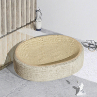 Lit grattoir ovale moderne pour chat, en sisal tressé, résistant à l'usure, pour salon