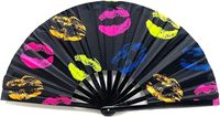 Éventail Pliant Personnalisé en Bambou Écologique 33cm, Sublimation, Style Kung Fu, Anti-UV, Fait Main, pour Rave, Nouvel An, Halloween