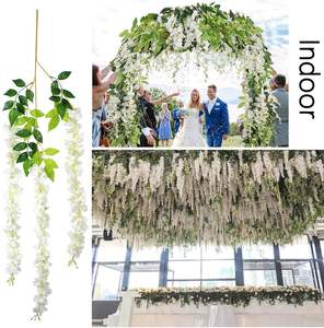 Flores Artificiales de Glicinia, 3.6 Pies/Pieza, Guirnalda de Glicinia Blanca Artificial, Flores de <span class=keywords><strong>Seda</strong></span> Colgantes, Decoración para el Hogar, Fiestas y Bodas - Product Image 4