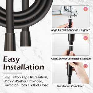 High Pressure Resistant Gunmetal Anti-Slip <strong>Silicone</strong> Shower Hose with <strong>Flexible</strong> Anti Kink Body for Home Showers - Product Image 3