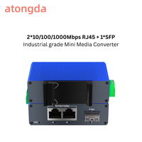 Switch Ethernet Industriel Mini Gigabit 1/2/4 Ports RJ45 SC/FC/SFP Fibre Optique Transmission 0-20KM -30°C~+75°C Compact