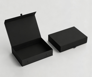 Caja de regalo magnética de cartón de lujo personalizada negra con tapa abatible y logotipo personalizado - Product Image 6