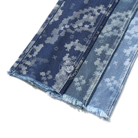 Tissu denim jacquard bleu flocon de neige en mosaïque 80% coton pour jeans 10,5 oz Tissu denim de haute qualité en gros