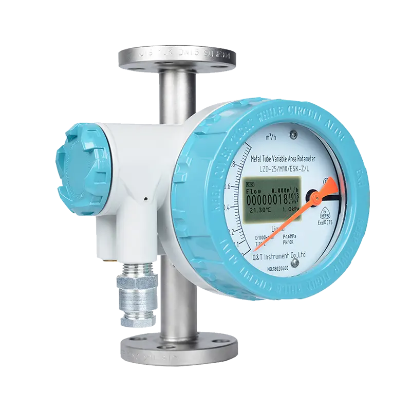 DN25ไฟฟ้าเกียร์ระยะไกล4-20mA ท่อโลหะไหลเมตรประเภทเกียร์ Rotameter