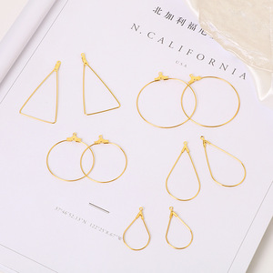 Minimalist Geometric <b>Clip</b>-on Earrings Gold <b>Silver</b> Hoop Triangle Teardrop Unisex Fashion Jewelry - Product Image 3