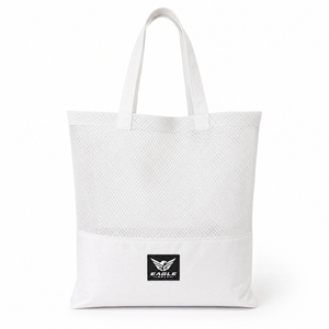 Custom Logo <b>Foldable</b> Hollow Mesh Single Shoulder Handbag Lightweight Summer Outdoor Travel Shopping Mesh <b>Beach</b> Tote <b>Bag</b> - Product Image 5