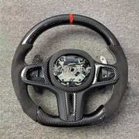 Volant à LED en fibre de carbone véritable avec chauffage pour BMW G20 G22 G26 G30 G05 G06 G80 G82 G87 F90 F95 F96 Volant en cuir