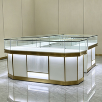 Maßgefertigte Schmuckvitrine aus Gehärtetem Glas mit LED-Beleuchtung und Aufbewahrungsschubladen für Geschäfte und Boutiquen