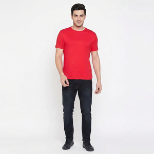 T-shirts pour hommes en coton 100 % de qualité supérieure personnalisés, manches courtes, col rond - Product Image 1