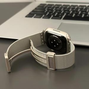 สายรัดแม่เหล็กแบบ <span class=keywords><strong>Milanese</strong></span> สำหรับ <span class=keywords><strong>Apple</strong></span> <span class=keywords><strong>Watch</strong></span> band ULTRA 2 49mm 9 8 <span class=keywords><strong>7</strong></span> <span class=keywords><strong>45mm</strong></span> 41mm สายสแตนเลสสำหรับ iWatch 9 8 6 5 4 3 SE 44 - Product Image 1