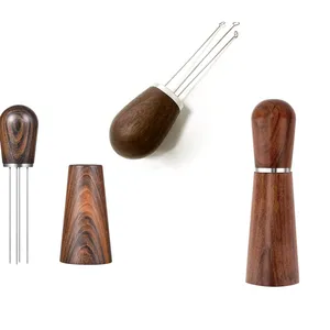 Инструменты для размешивания, распределитель игл для эспрессо из нержавеющей стали, держатель для шрез, деревянная кухонная мешалка для кофе WDT