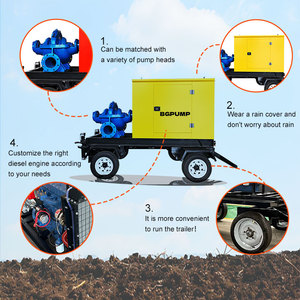 20hp Direto/Belt Drive Alta Capacidade 2 Rodas Movable Agrícola Irrigação Diesel Bomba De Água - Product Image 4