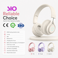 Bahan Lembut Ramah Kulit Pink Ungu Aprikot Sejuk Bernapas Ringan Lucu Headphone Anak-anak