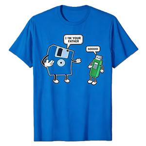 T-shirt in cotone oversize con stampa USB a forma di floppy disk e scritta 'I Am Your Father', divertente, retrò, geek, umoristica, parodia, regalo, manica corta, streetwear, casual - Product Image 3