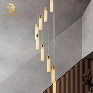 Lámpara Colgante Moderna y Económica para Escaleras de Hotel Villa Long Alabaster, Ideal para Grandes Proyectos de Fábrica - Product Image 5