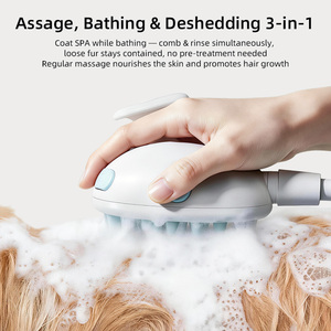 Ensemble de <span class=keywords><strong>Douche</strong></span> Professionnel pour Animaux de Compagnie avec 3 Modes de Pulvérisation, Brosse de Massage <span class=keywords><strong>en</strong></span> Silicone, Tuyau de Lavage pour Chien G1/2 - Product Image 4