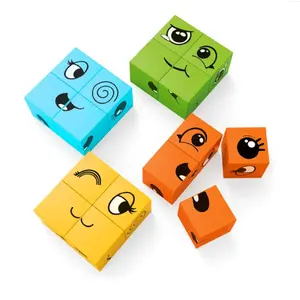 Mainan kubus magnetik ekspresi 64 buah, untuk mengembangkan imajinasi anak-anak lebih dari 3 tahun untuk meningkatkan kemampuan langsung