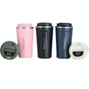 Q8106 Led Smart Temperature Display Double Wall 18/8 thermos cup Tumbler Vacuum Insulated Travel Stainless Steel Mug Cup