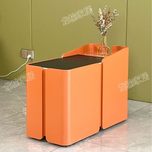 Luxury Orange <b>Coffee</b> Table With Foot Massage Storage Multi Functional Sofa Tea Table For Adults And Elderly - Product Image 1