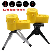 Niveau laser LV06 4-en-1, outil de mesure domestique avec faisceaux verticaux et horizontaux et trépied rotatif
