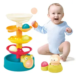 ECO trilha amigável whirligig blocos conjunto com bolas ABS blocos whirligig brinquedo educacional bebê criança brinquedo