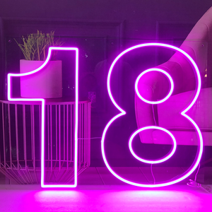 Envío Gratis D40 10m 2ft 3ft 4ft 0-9 A-Z Letras y Números LED Grandes, Diseño Libre, Letrero Acrílico Luminoso RGB de Neón para Fiestas - Product Image 4