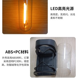 Lampe murale solaire d'extérieur, lumière de jardin, étanche IP65, LED COB, forme cylindrique, éclairage d'ambiance pour la décoration de la cour et de la clôture - Product Image 4