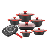 Ensemble de casseroles de cuisine Hausroland 14 pièces, vente en gros, antiadhésif, en aluminium forgé, pour la maison, compatible induction