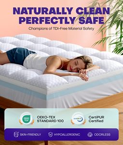 Doppio strato cuscino Top Queen Size <span class=keywords><strong>ortopedico</strong></span> raffreddamento freddo Gel viscoelastico Memory Foam materassi Topper morbido letto materasso - Product Image 5