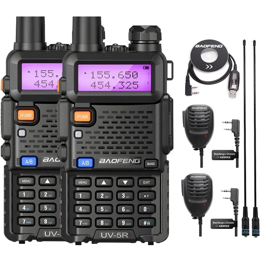 Rádio comunicador bluetooth UV5R Baofeng UV-5R free shopping rádio CB 27MHz 5W 8W carregador de controle remoto walkie-talkie