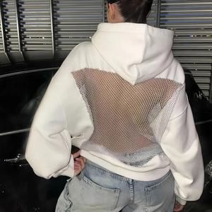Nuova <span class=keywords><strong>felpa</strong></span> da <span class=keywords><strong>donna</strong></span> Sexy con cappuccio in Mesh e Design <span class=keywords><strong>oversize</strong></span> alla moda Streetwear alla moda - Product Image 1