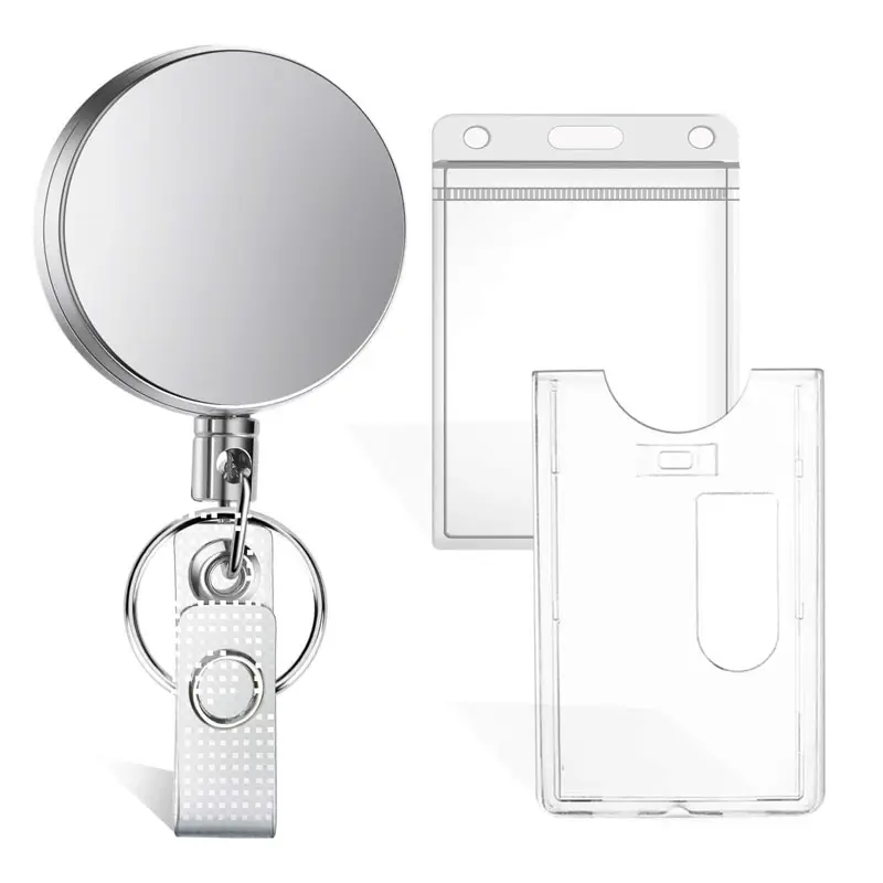 Kim Loại Thép Không Gỉ Heavy Duty Retractable Vòng YoYo Badge Reel Với Xoay Clip