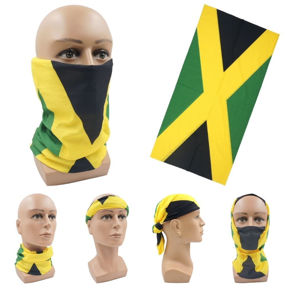 Vintage Jamaica Flag Beanie Hat - Multifunction Stretch Skull Cap, Head Wrap & Scarf For Men & Women