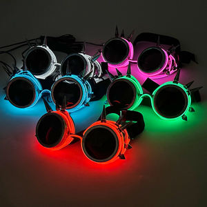 Lunettes rétro Cyberpunk lumière LED lunettes <span class=keywords><strong>Steampunk</strong></span> lunettes lumineuses Cool pour hommes femmes Halloween Cosplay fournitures de mode - Product Image 5