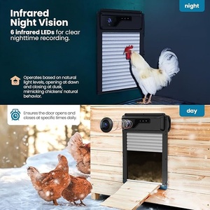 Porte automatique de <span class=keywords><strong>poulailler</strong></span> Wi-Fi avec caméra HD, télécommande à énergie solaire et minuterie, alarme, capteur anti-piège. - Product Image 4