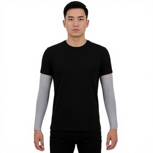 Manguitos de compresión deportivos de poliéster para hombre, color gris sólido, manga larga, UPF50+ - Product Image 1