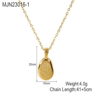 Vente en gros Bijoux de fleur de <span class=keywords><strong>naissance</strong></span> étanches en acier inoxydable plaqué or 18K personnalisés Collier à pendentif de fleur de <span class=keywords><strong>naissance</strong></span> de 12 mois pour femmes - Product Image 6