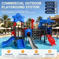 Peralatan Taman Bermain Air Luar Ruangan Komersial, Splash Pad Anak, Seluncuran Air, Taman Semprot, Bersertifikat CE, Baja Galvanis, Pabrik OEM
