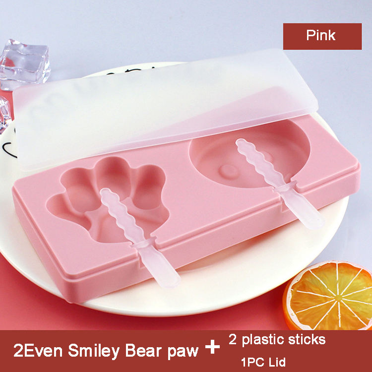 2 Rose 2 Même Smiley Ensemble de patte d'ours