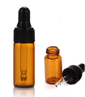 Flacon compte-gouttes en verre ambré 1ml 2ml 3ml 5ml, flacon compte-gouttes en verre pour huile essentielle, échantillon de parfum, cadeau, flacon en verre ambré avec pipette