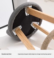 Chaise Commerciale Contemporaine Décontractée de Style Nordique, Tabouret Haut en Bois Massif Économique, pour Bar à Domicile, Hôtel et Salle à Manger Moderne Minimaliste